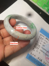 Load image into Gallery viewer, 50mm Certified Type A 100% Natural sunny green/white Jadeite Jade bangle AF60-0755