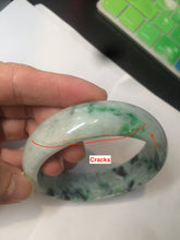 Load image into Gallery viewer, 58mm Certified Type A 100% Natural light sunny green/dark green Jadeite Jade bangle J102-4120