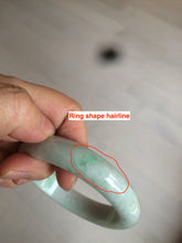 Load image into Gallery viewer, 57.4mm 100% natural Type A sunny green/white jadeite jade bangle K92-1110