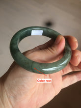 Load image into Gallery viewer, 55mm certified type A 100% Natural watery dark green Jadeite Jade bangle AT27-9779
