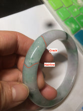Load image into Gallery viewer, 57mm certified 100% natural Type A green/purple jadeite jade bangle AF10-0623