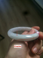 Load image into Gallery viewer, 56.7mm Certified Type A 100% Natural icy light green/orange Jadeite Jade bangle A21-3146