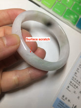 Load image into Gallery viewer, 50mm Certified Type A 100% Natural light green/purple Jadeite Jade bangle C37-7910