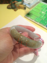 Load image into Gallery viewer, 51.3mm Certified Type A 100% Natural light green/purple/brown Jadeite Jade bangle B64-8418