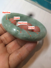 Load image into Gallery viewer, 57.4mm certified Type A 100% Natural green/gray Jadeite Jade bangle X122-7140