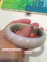 Load image into Gallery viewer, 53.6mm 100% natural Type A green/brown/purple jadeite jade bangle L62