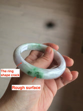 Load image into Gallery viewer, 58mm Certified Type A 100% Natural sunny green/purple Jadeite Jade bangle N84-0624