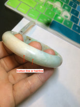 Load image into Gallery viewer, 54.6mm certified 100% natural Type A sunny green/white/brown jadeite jade bangle AH61-3333