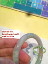 Load image into Gallery viewer, 55mm 100% natural certified light green/purple round cut jadeite jade bangle U18-1151