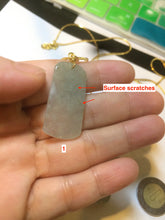 Load image into Gallery viewer, 100% natural icy watery light green/clear jadeite jade safe and sound couple pendant pair E34