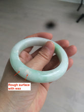 Load image into Gallery viewer, 52.5mm Certified Type A 100% Natural sunny green/white Jadeite Jade bangle R84-1548
