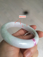 Load image into Gallery viewer, 56.9mm 100% natural Type A light green purple white jadeite jade bangle Y116-9294