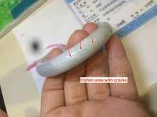 Load image into Gallery viewer, 52.2mm Certified Type A 100% Natural green/white Jadeite Jade oval bangle R69-0730