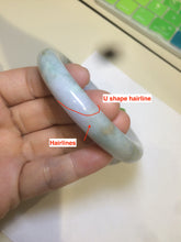 Load image into Gallery viewer, 56mm certified 100% Natural type A chubby round cut light green/purple Jadeite Jade bangle AJ20-4826