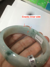 Load image into Gallery viewer, 52mm certified type A100% Natural green white oval Jadeite Jade bangle H148-1034