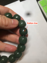 Load image into Gallery viewer, 卖了 14x13mm 100% Natural dark green/yellow/black vintage style nephrite Jade bead bracelet HF26