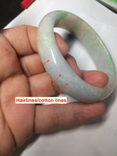 Load image into Gallery viewer, 48mm Type A 100% Natural sunny green/purple/yellow ovalJadeite Jade bangle X105-9226