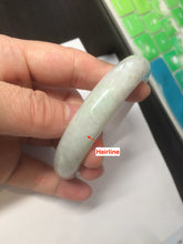 Load image into Gallery viewer, 56.5 mm Certified type A 100% Natural sunny green/light purple/white Jadeite bangle W75-6542