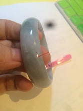 Load image into Gallery viewer, 51mm certified 100% natural Type A green/purple/gray oval jadeite jade bangle R49-5465