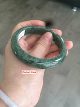 Load image into Gallery viewer, 56.5mm Certified Type A 100% Natural spinach green Jadeite Jade bangle M44-0710