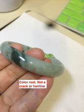 Load image into Gallery viewer, 53.5mm Certified type A 100% Natural light green/yellow/green floating flower oval jadeite jade bangle AC32-5313