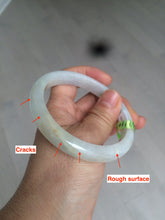 Load image into Gallery viewer, 57mm certificated type A 100% Natural light green yellow Jadeite Jade bangle AD84-5745