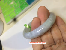 Load image into Gallery viewer, 54.3mm certifed 100% natural certified watery light green/white jadeite jade bangle Q88-7697
