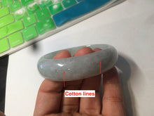 Load image into Gallery viewer, 51.5mm certified type A 100% Natural light green white oval Jadeite Jade bangle AQ6-9925