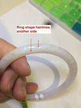 Load image into Gallery viewer, 57.4mm Certified type A 100% Natural icy purple/white/yellow round cut slim Jadeite Jade bangle AE3-5269