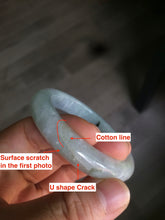 Load image into Gallery viewer, 50.5mm Certified type A 100% Natural light green/purple Jadeite Jade bangle D51-3534