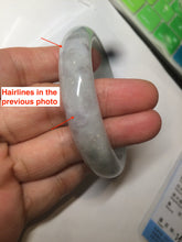 Load image into Gallery viewer, 54.5mm certified Type A 100% Natural green/purple/white jadeite jade bangle S50-7163