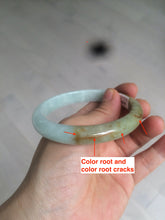 Load image into Gallery viewer, 58.5mm certificated Type A 100% Natural green/brown Jadeite Jade bangle AD60-0598