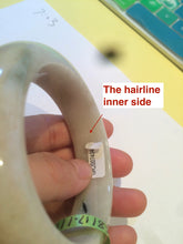 Load image into Gallery viewer, Certified 100% natural 55.8mm beige/green/pink chubby jadeite jade bangle W64-0462