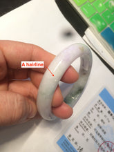 Load image into Gallery viewer, 54.5mm certified Type A 100% Natural green/purple/yellow (FU LU Shou) jadeite jade bangle AB71-9798