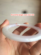 Load image into Gallery viewer, 51.5mm certified Type A 100% Natural sunny green/purple flat style Jadeite jade bangle N109