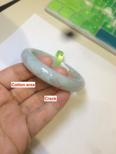 Load image into Gallery viewer, 53mm certificated Type A 100% Natural light green/yellow/purple Jadeite Jade bangle L106-2747