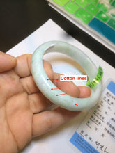 Load image into Gallery viewer, 54.6mm certified type A 100% Natural green/white Jadeite Jade bangle L129-4939