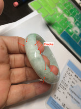 Load image into Gallery viewer, 53.5mm Certified type A 100% Natural light green oval jadeite jade bangle AD87-1032