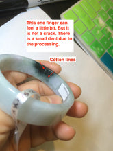 Load image into Gallery viewer, 52.5mm certified Type A 100% Natural s dark green/purple square Jadeite Jade bangle L131-0401