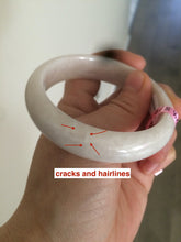 Load image into Gallery viewer, 55mm Certified Type A 100% Natural white/beige Jadeite Jade bangle L52-7215