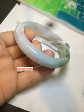 Load image into Gallery viewer, 56.5mm certified 100% natural Type A sunny green/white jadeite jade bangle A80-0458