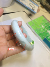 Load image into Gallery viewer, 58.3mm Certified 100% natural Type A green/purple jadeite jade bangle AJ23-6197