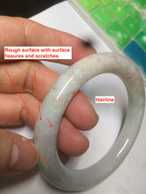 Load image into Gallery viewer, 58mm Certified 100% natural Type A light green/yellow/purple/blue round cut jadeite jade bangle AF3-9218