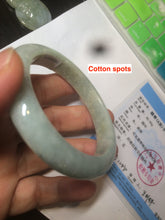 Load image into Gallery viewer, 54.4mm Certified Type A 100% Natural white/light green Jadeite Jade bangle AF61-9774