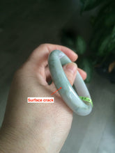 Load image into Gallery viewer, 51mm Certified Type A 100% Natural sunny green/black oval Jadeite Jade bangle AJ9-5097