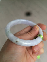 Load image into Gallery viewer, 54mm certifed 100% natural certified white/light purple jadeite jade bangle AC43-5953