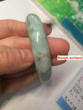 Load image into Gallery viewer, 52.5mm Certified Type A 100% Natural green/gray oval Jadeite Jade bangle U124-7143