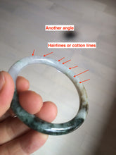 Load image into Gallery viewer, 55.8mm certified 100% natural green purple round cut jadeite jade bangle AK42-7560