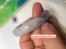 Load image into Gallery viewer, 56.5mm certified 100% natural Type A green/brown/purple jadeite jade bangle AQ26-2685