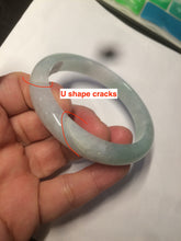 Load image into Gallery viewer, 54mm certified Type A 100% Natural watery sunny green/white jadeite jade bangle AB78-5444